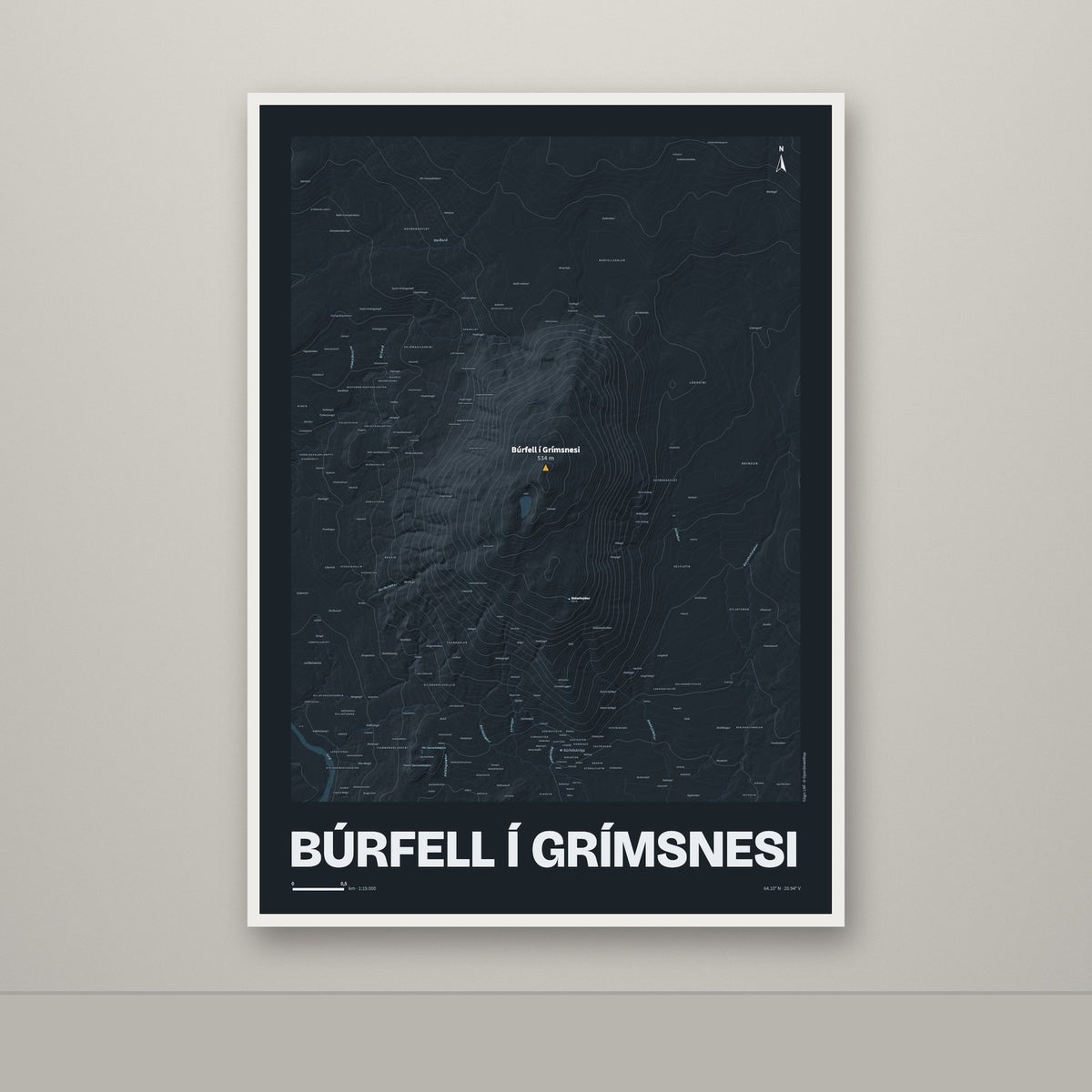 Búrfell í Grímsnesi – Nótt, okkurgulur