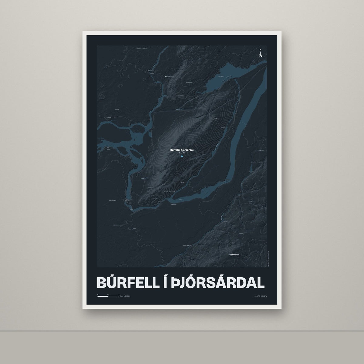 Búrfell í Þjórsárdal – Nótt, blár