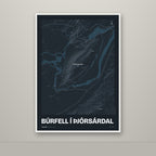 Búrfell í Þjórsárdal – Nótt, blár