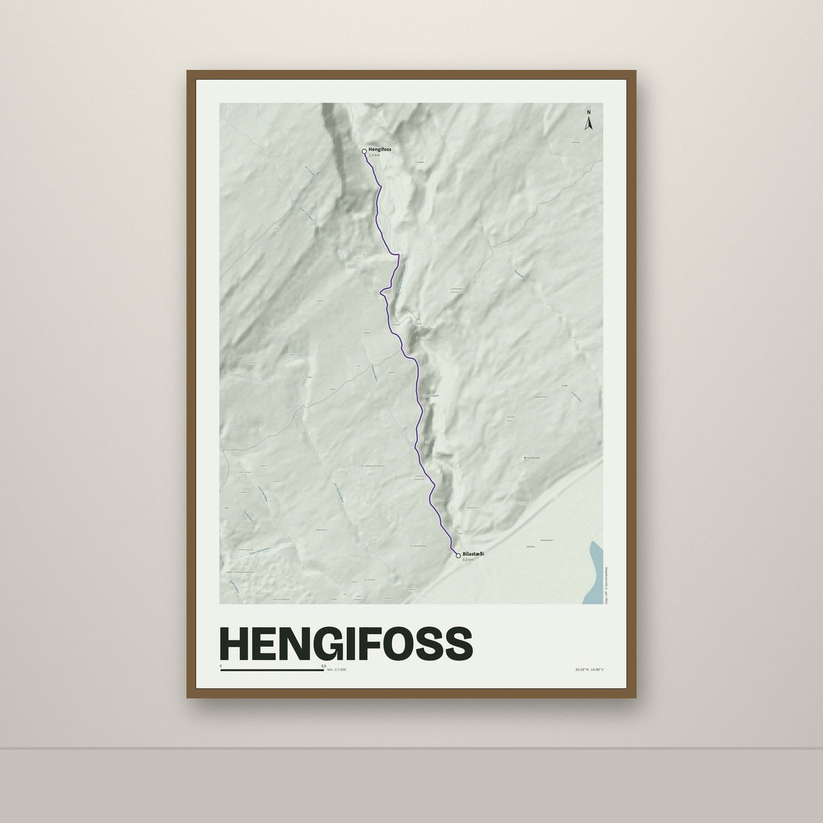 Hengifoss – Mosi, lúpínufjólublár