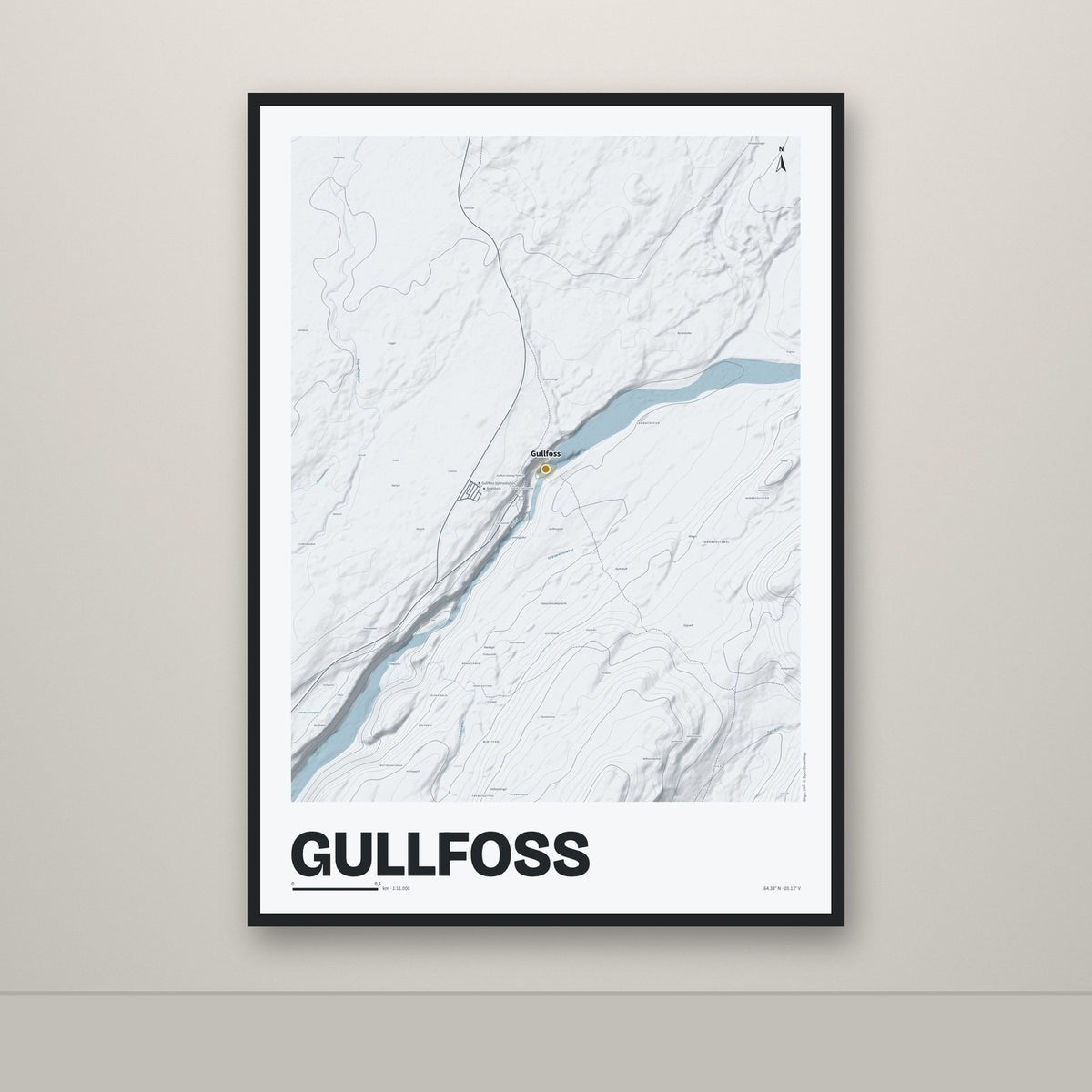 Gullfoss – Ljóst, okkurgulur