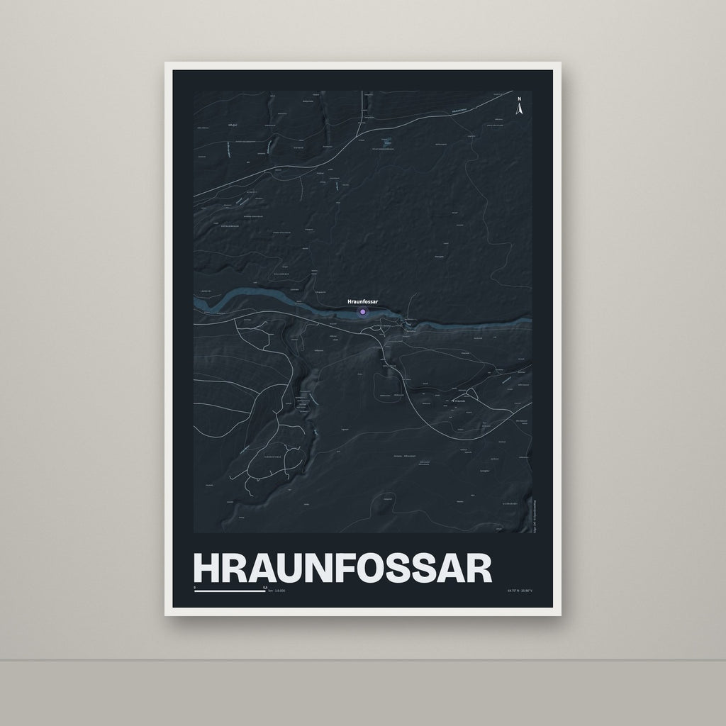 Hraunfossar – Nótt, lúpínufjólublár