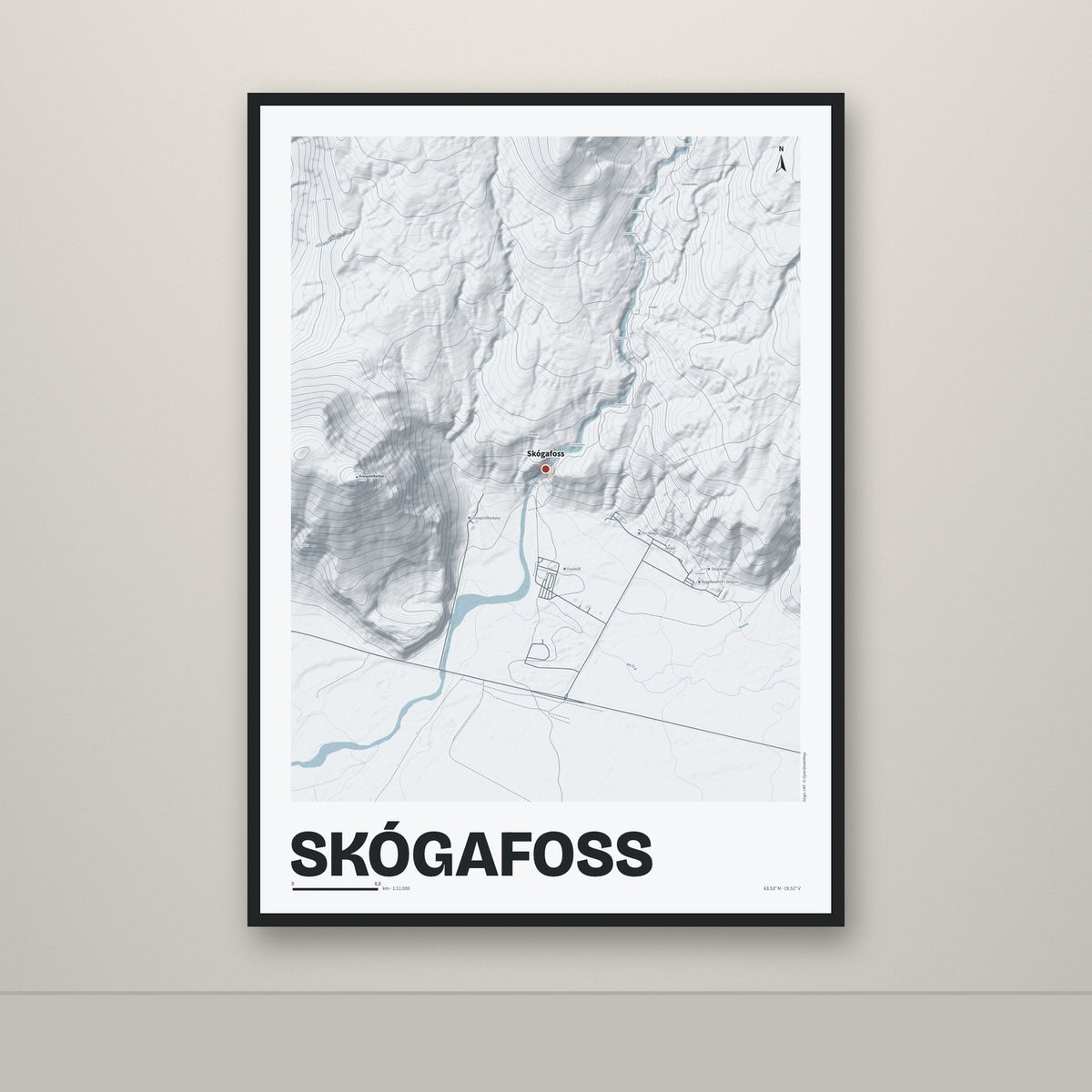 Skógafoss – Ljóst, rauður