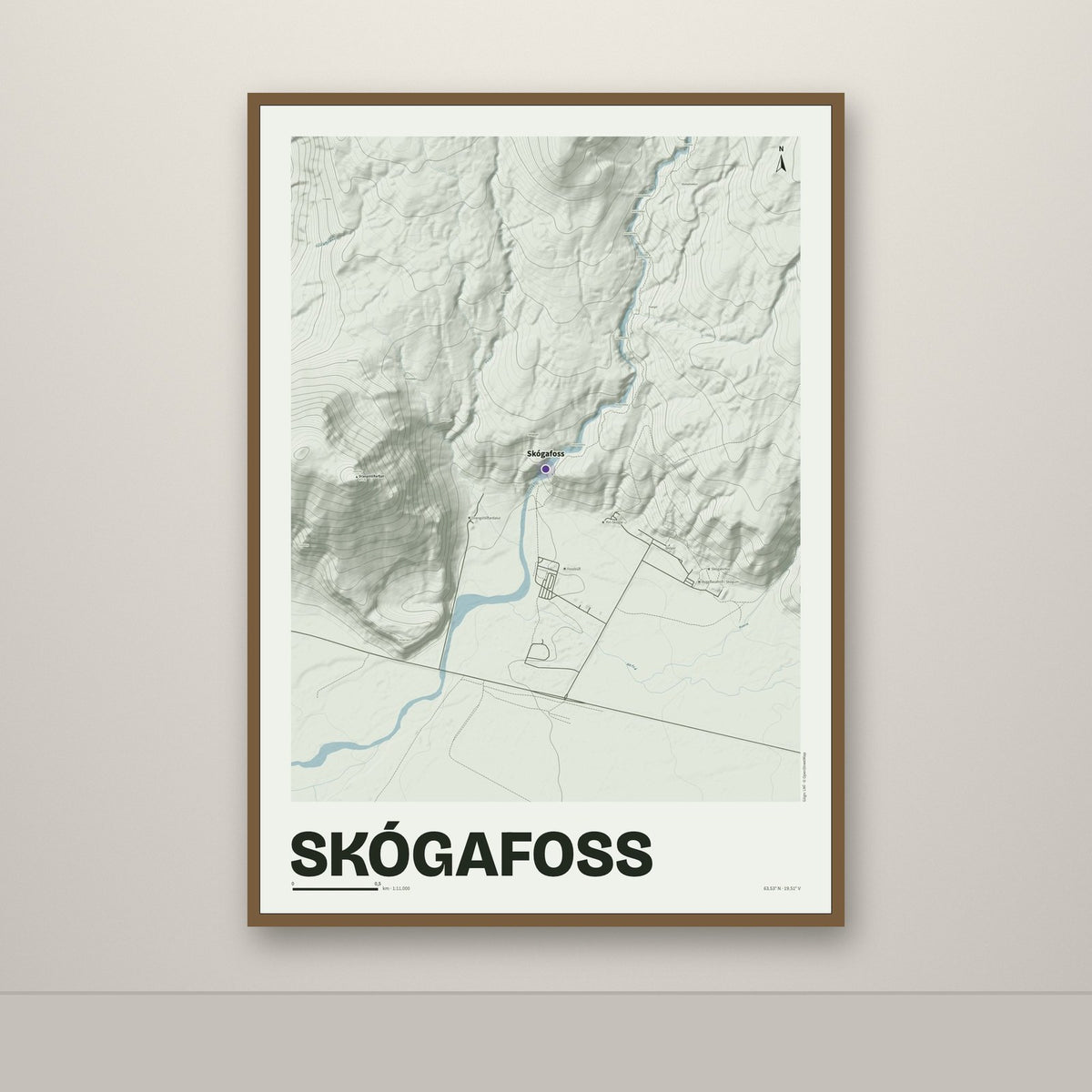 Skógafoss – Mosi, lúpínufjólublár