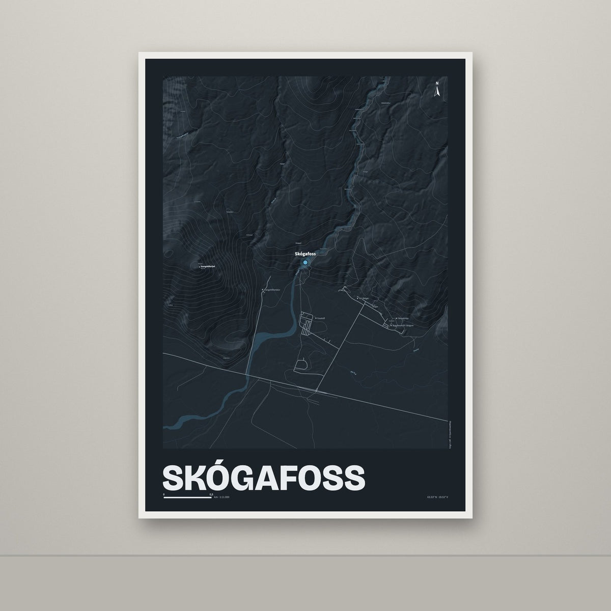 Skógafoss – Nótt, blár