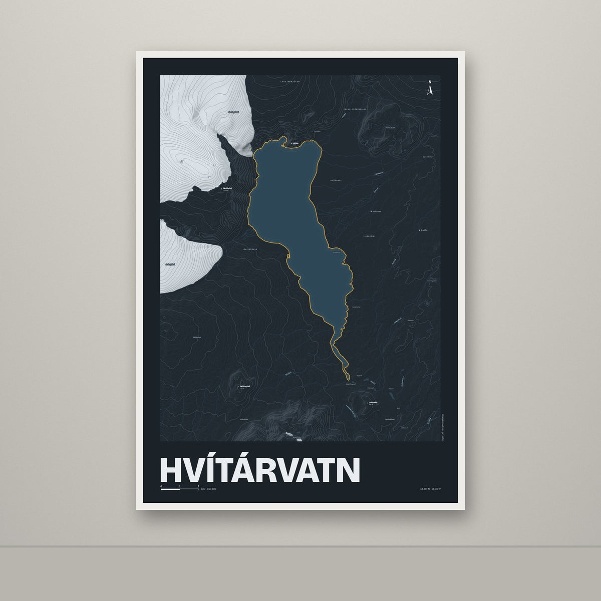 Hvítárvatn – Nótt, okkurgulur