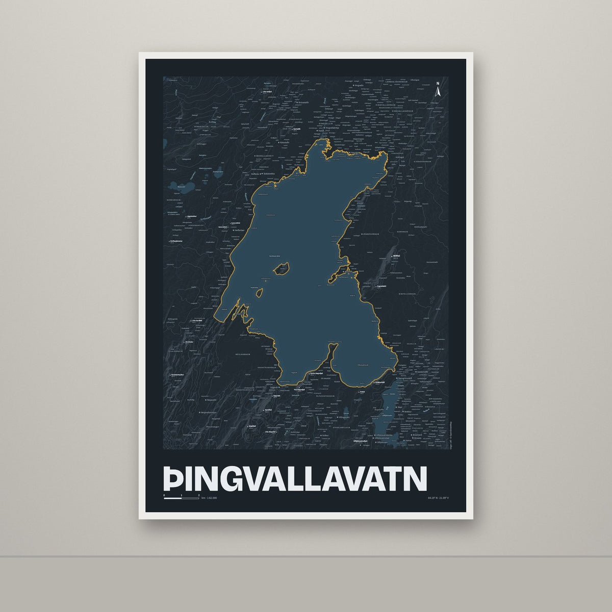 Þingvallavatn – Nótt, okkurgulur