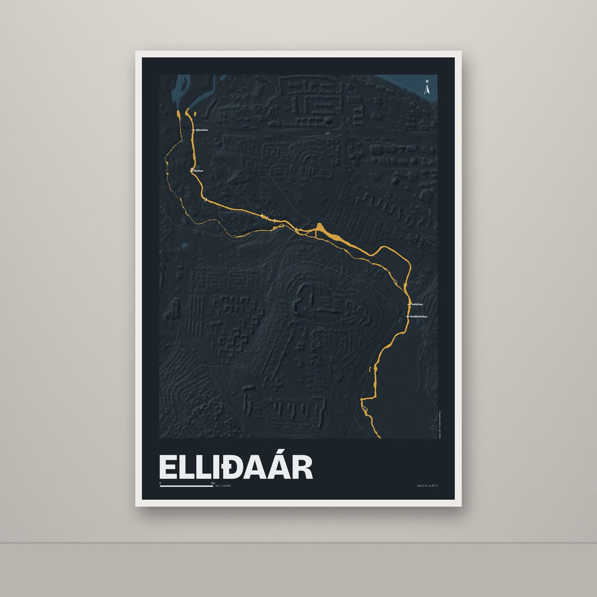 Elliðaár – Nótt, okkurgulur