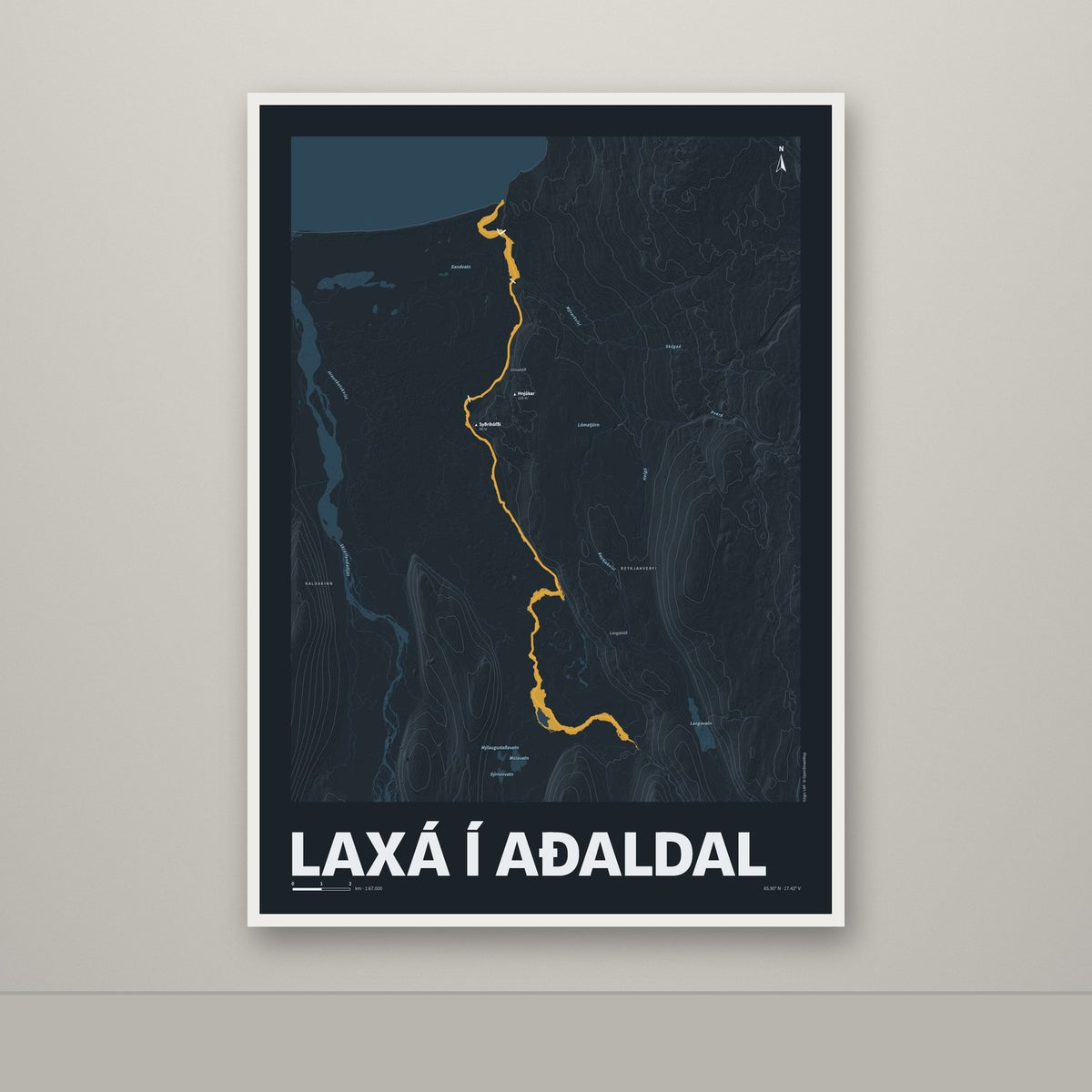 Laxá í Aðaldal – Nótt, okkurgulur