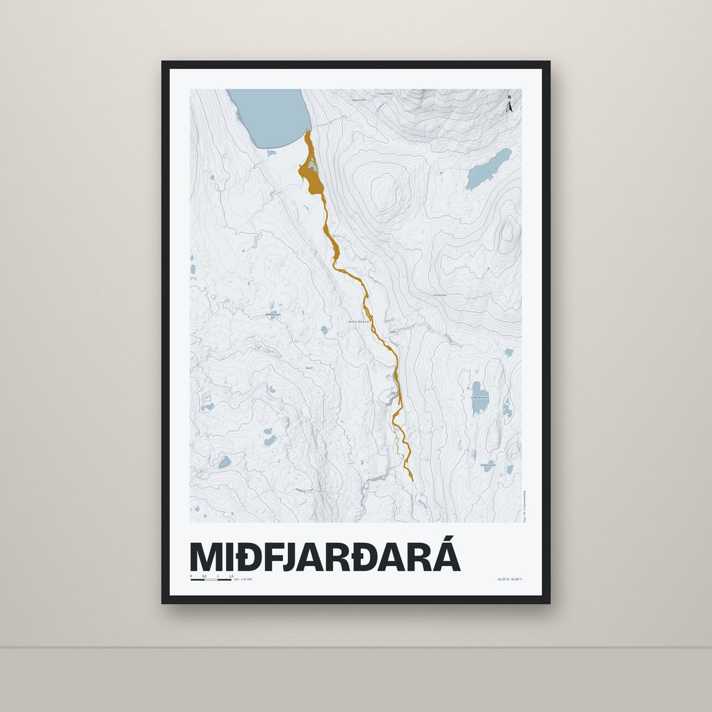 Miðfjarðará – Ljóst, okkurgulur