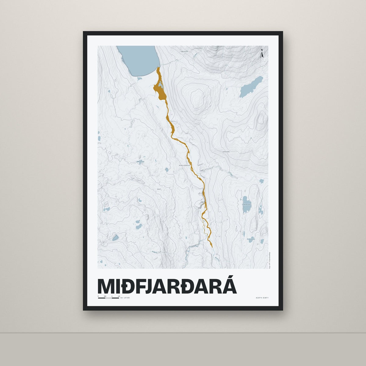 Miðfjarðará – Ljóst, okkurgulur