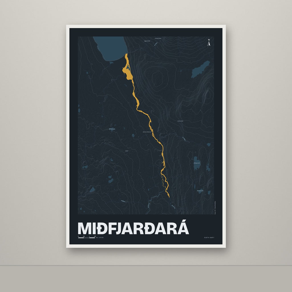 Miðfjarðará – Nótt, okkurgulur